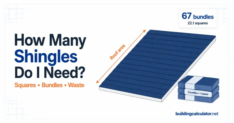 Shingled roof with stacked shingle bundles illustrating how many shingles you need in squares and bundles